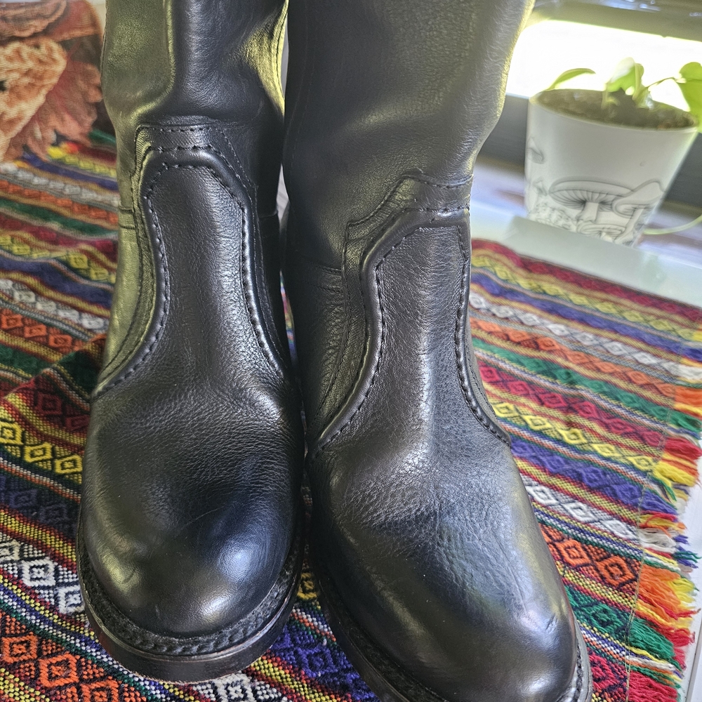 Frye Dark Leather Over the Knee Boots